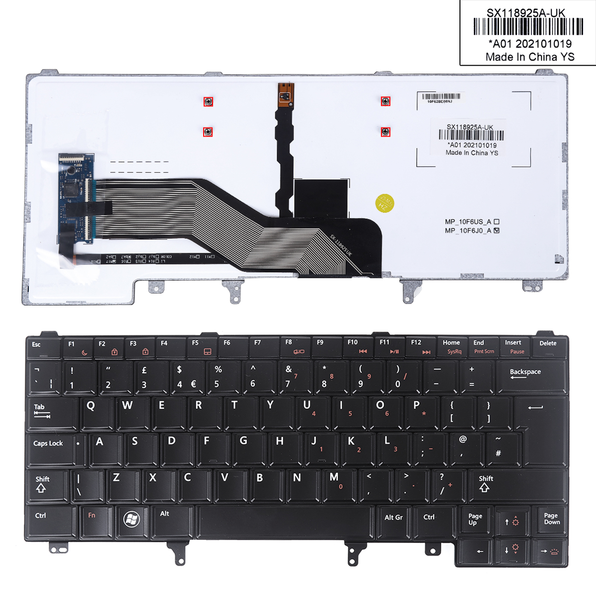 Picture of New Replacement Laptop Keyboard For DELL Latitude E6420 E5420 E6220 E6320 E6430 BLACK (Without Point stick,Win8,Backlit) Uk Layout
